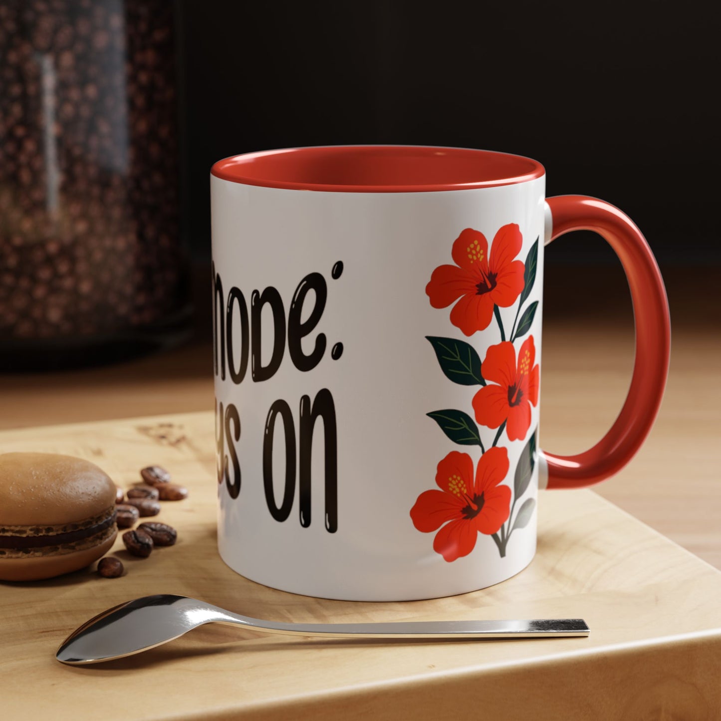 "Mẹ Mode: Always On" Red Floral Coffee Mug for Vietnamese American Moms