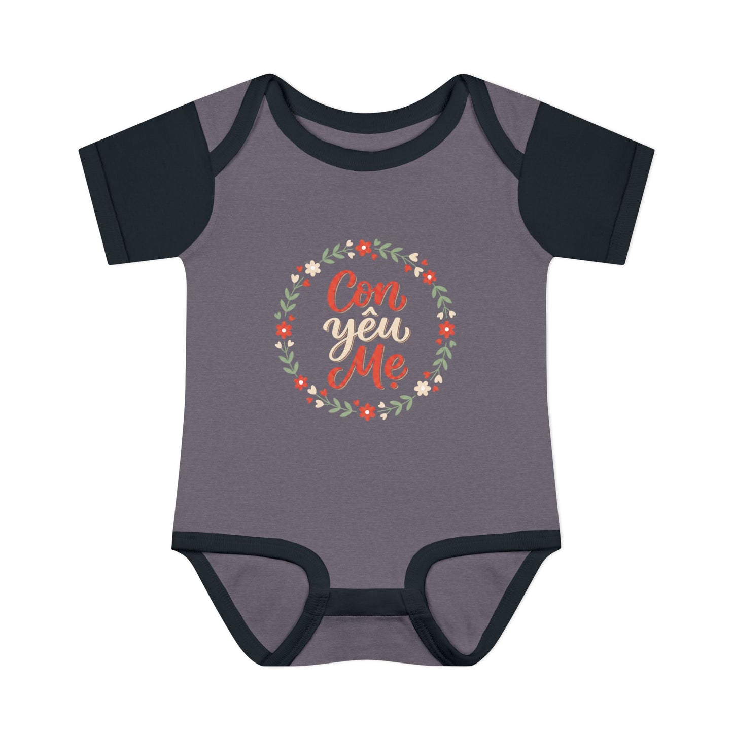"Con Yêu Mẹ" Baby Onesie — Vietnamese American 'I Love Mom' Newborn Bodysuit, Cute Mother's Day Baby Gift