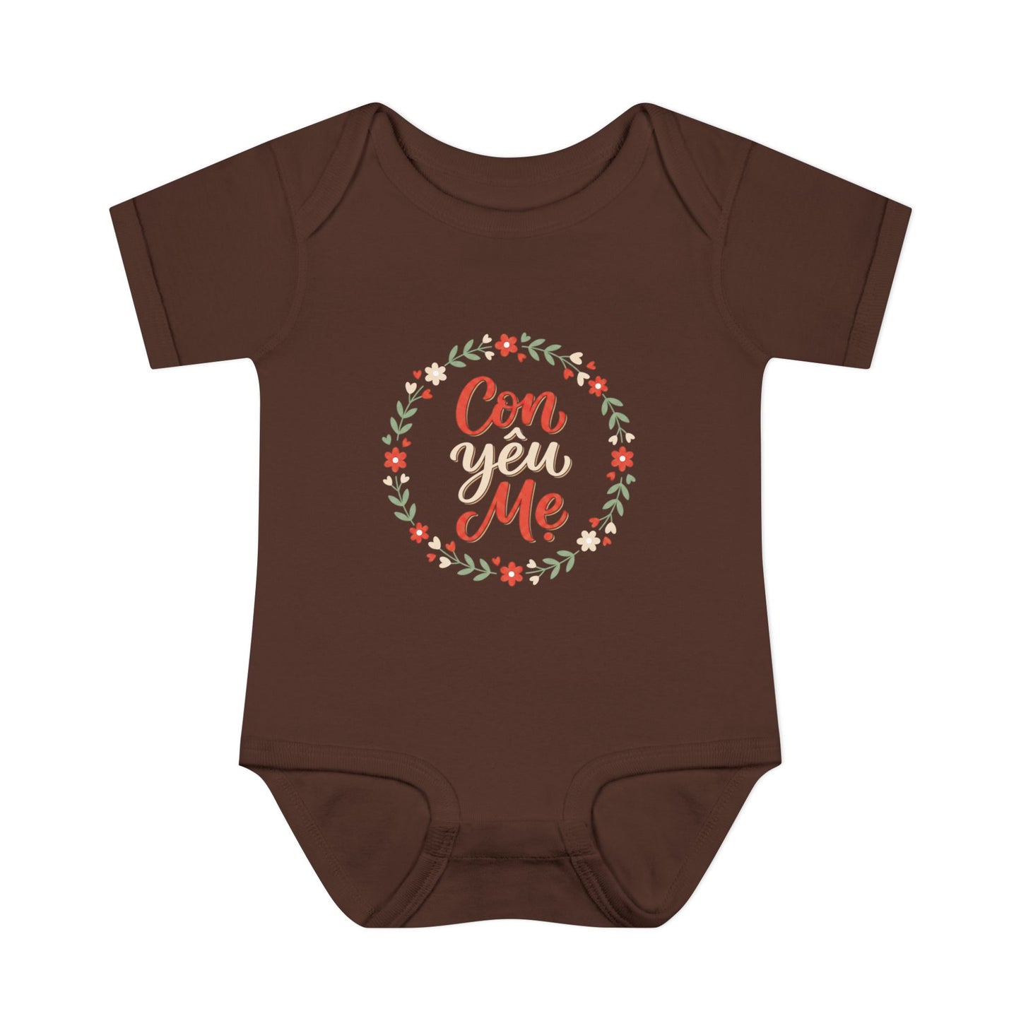 "Con Yêu Mẹ" Baby Onesie — Vietnamese American 'I Love Mom' Newborn Bodysuit, Cute Mother's Day Baby Gift