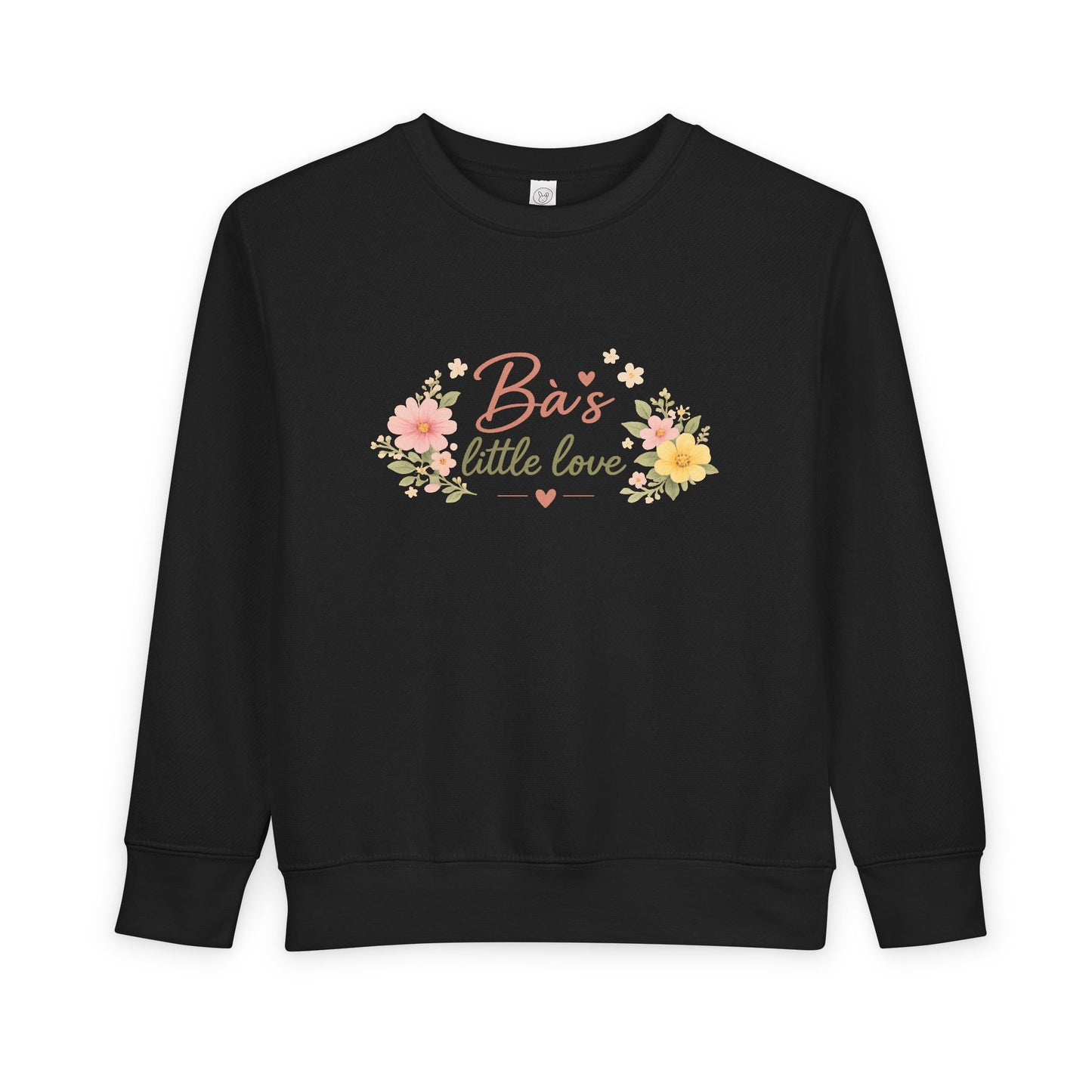 "Bà’s Little Love" Floral Vietnamese American Inspired Grandma Loving Toddler Sweatshirt
