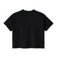 California Poppy Women's Boxy Tee — Minimal Floral Crop T-Shirt