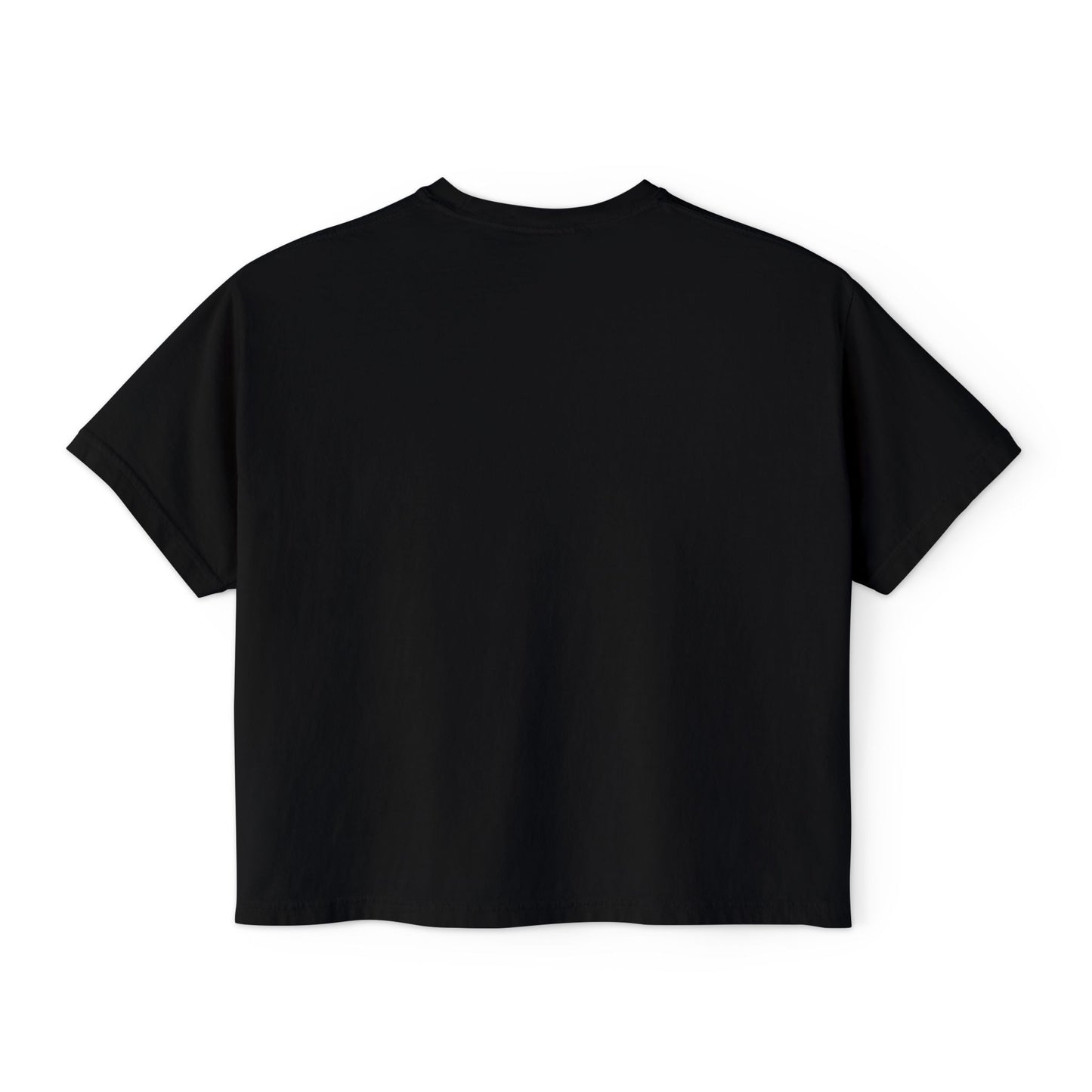 California Poppy Women's Boxy Tee — Minimal Floral Crop T-Shirt