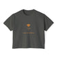 California Poppy Women's Boxy Tee — Minimal Floral Crop T-Shirt