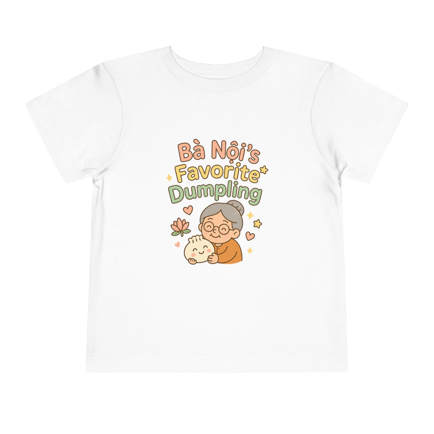 "Bà Nội's Favorite Dumpling" Toddler Tee — Vietnamese American Paternal Grandma Kids Shirt, Cute Dumpling Bond Gift