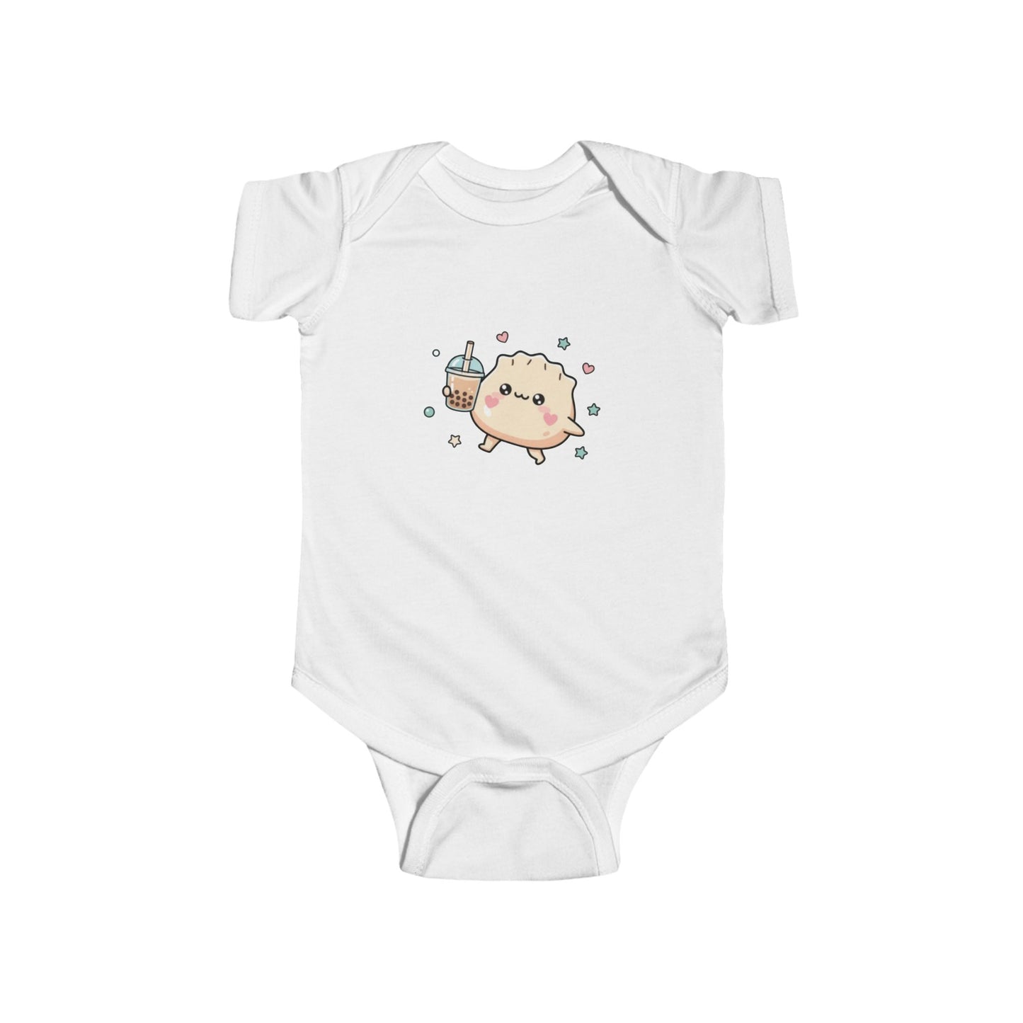 Kawaii Dumpling with Boba Baby Onesie — Cute Vietnamese American Newborn Bodysuit, Asian Foodie Baby Shower Gift