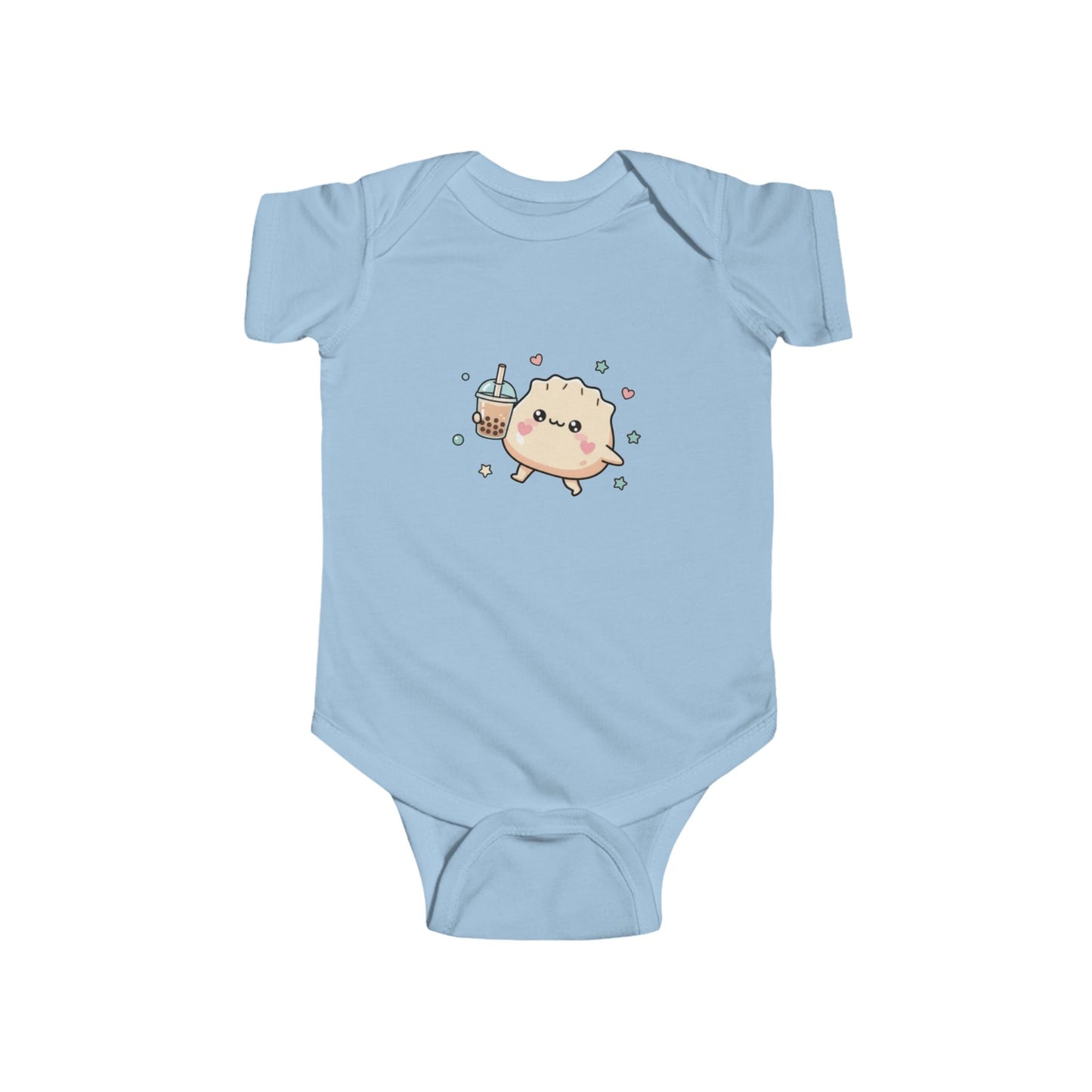 Kawaii Dumpling with Boba Baby Onesie — Cute Vietnamese American Newborn Bodysuit, Asian Foodie Baby Shower Gift