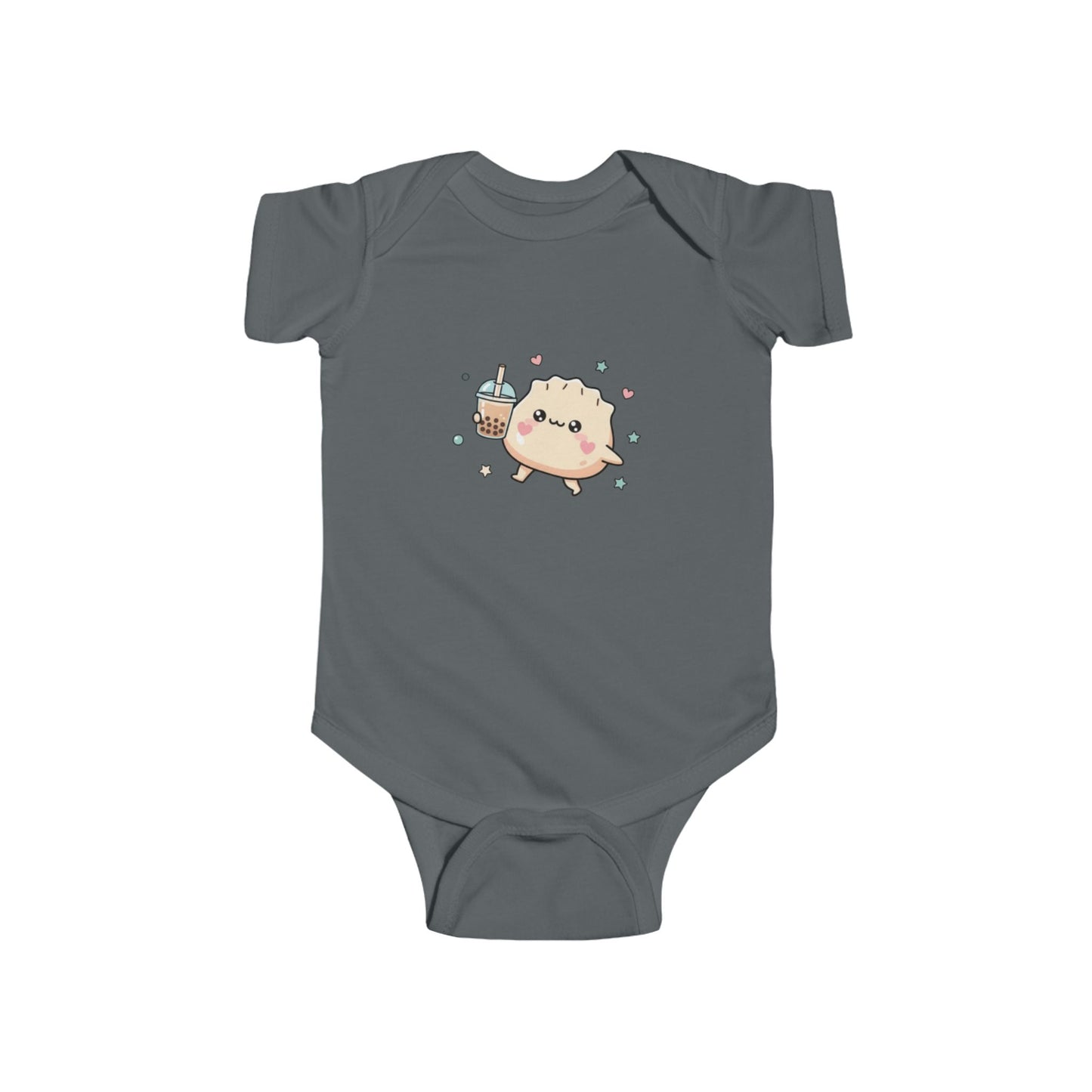 Kawaii Dumpling with Boba Baby Onesie — Cute Vietnamese American Newborn Bodysuit, Asian Foodie Baby Shower Gift