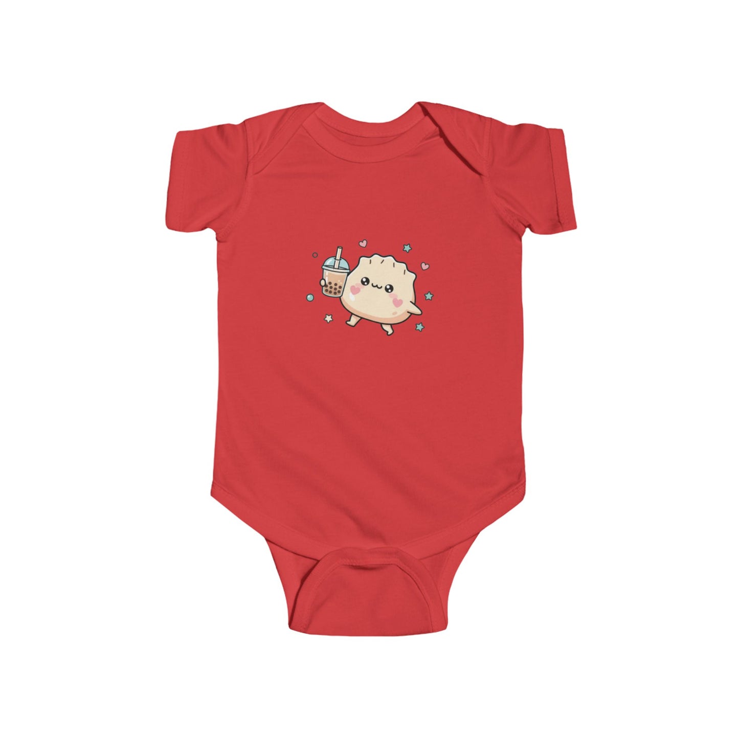 Kawaii Dumpling with Boba Baby Onesie — Cute Vietnamese American Newborn Bodysuit, Asian Foodie Baby Shower Gift