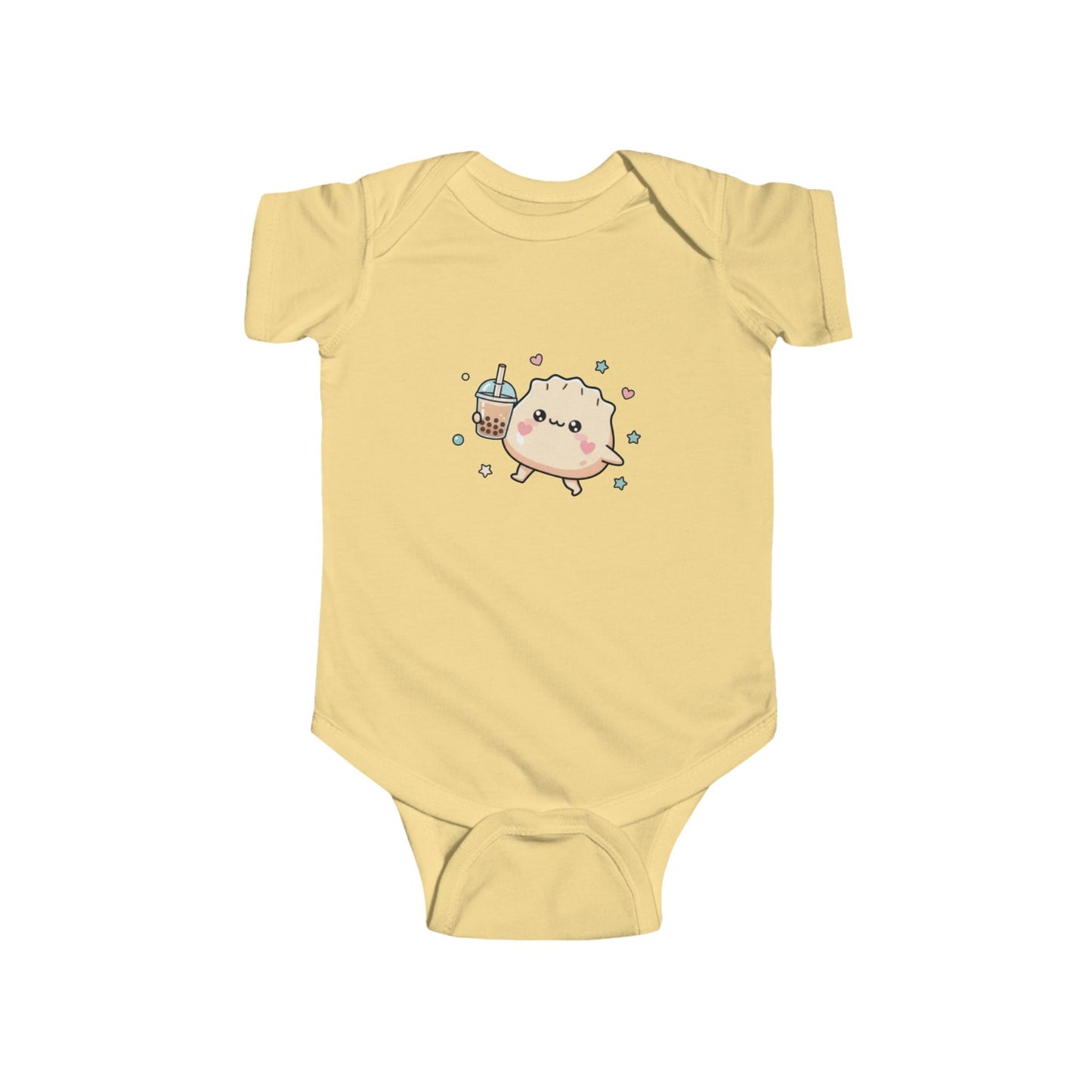 Kawaii Dumpling with Boba Baby Onesie — Cute Vietnamese American Newborn Bodysuit, Asian Foodie Baby Shower Gift