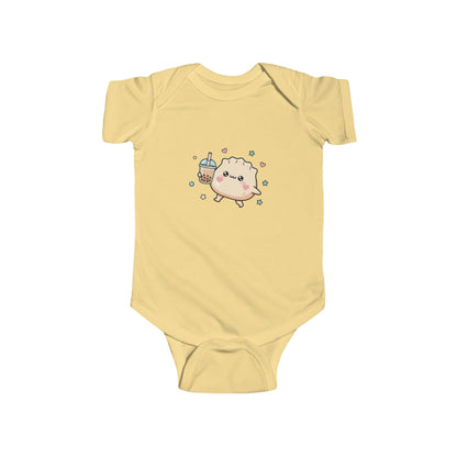Kawaii Dumpling with Boba Baby Onesie — Cute Vietnamese American Newborn Bodysuit, Asian Foodie Baby Shower Gift