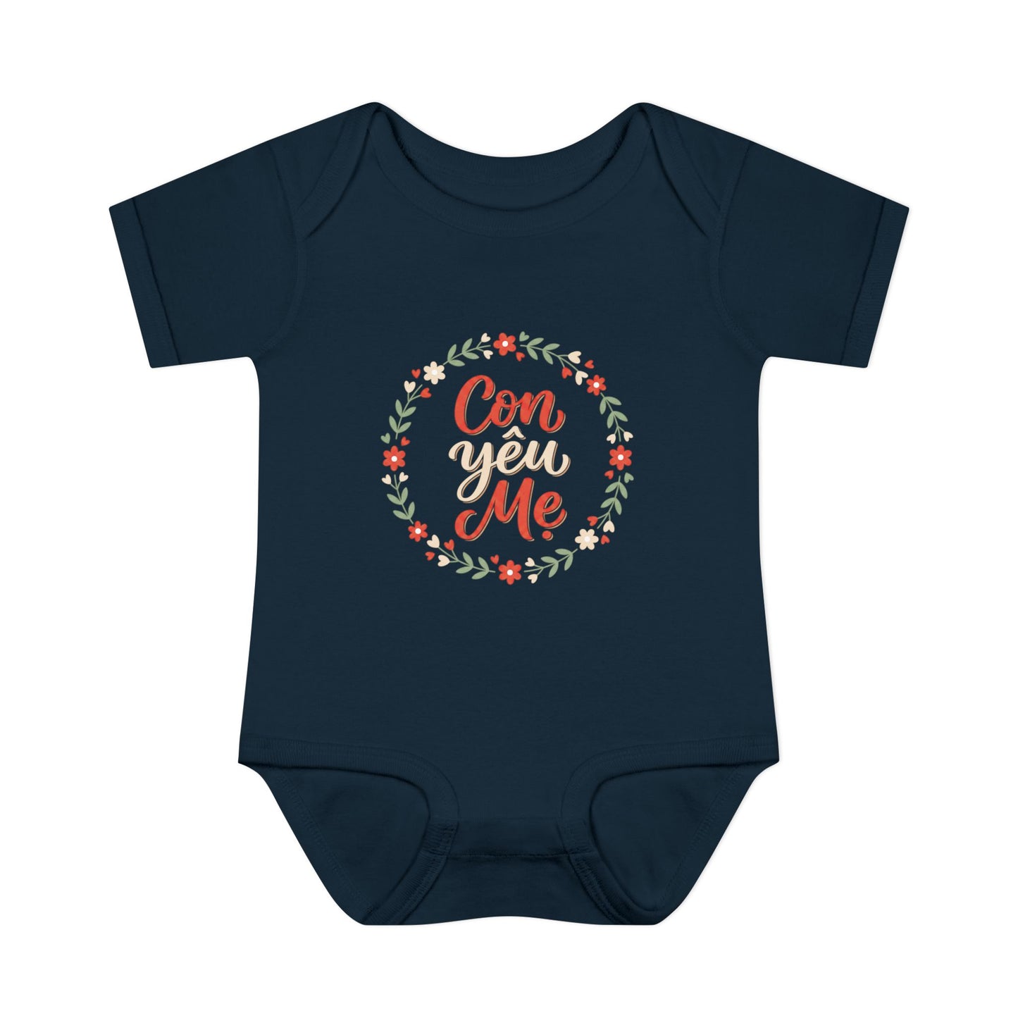"Con Yêu Mẹ" Baby Onesie — Vietnamese American 'I Love Mom' Newborn Bodysuit, Cute Mother's Day Baby Gift