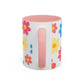 "Mẹ Mode: Always On" Floral Accent Coffee Mug (Pink) — Vietnamese American Mom Mug