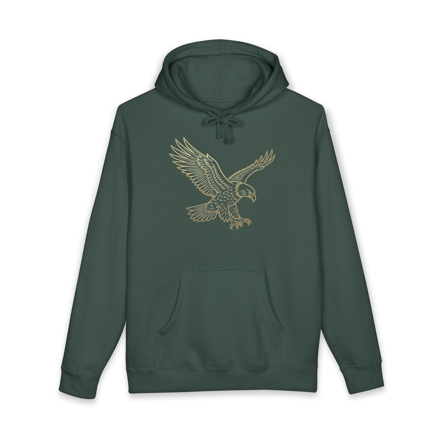Eagle Outline Hoodie — Minimalist Soaring Eagle Graphic