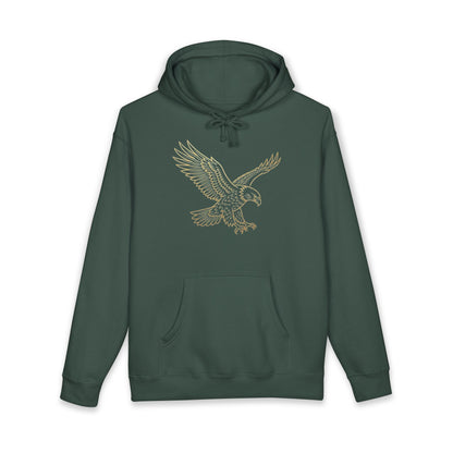 Eagle Outline Hoodie — Minimalist Soaring Eagle Graphic