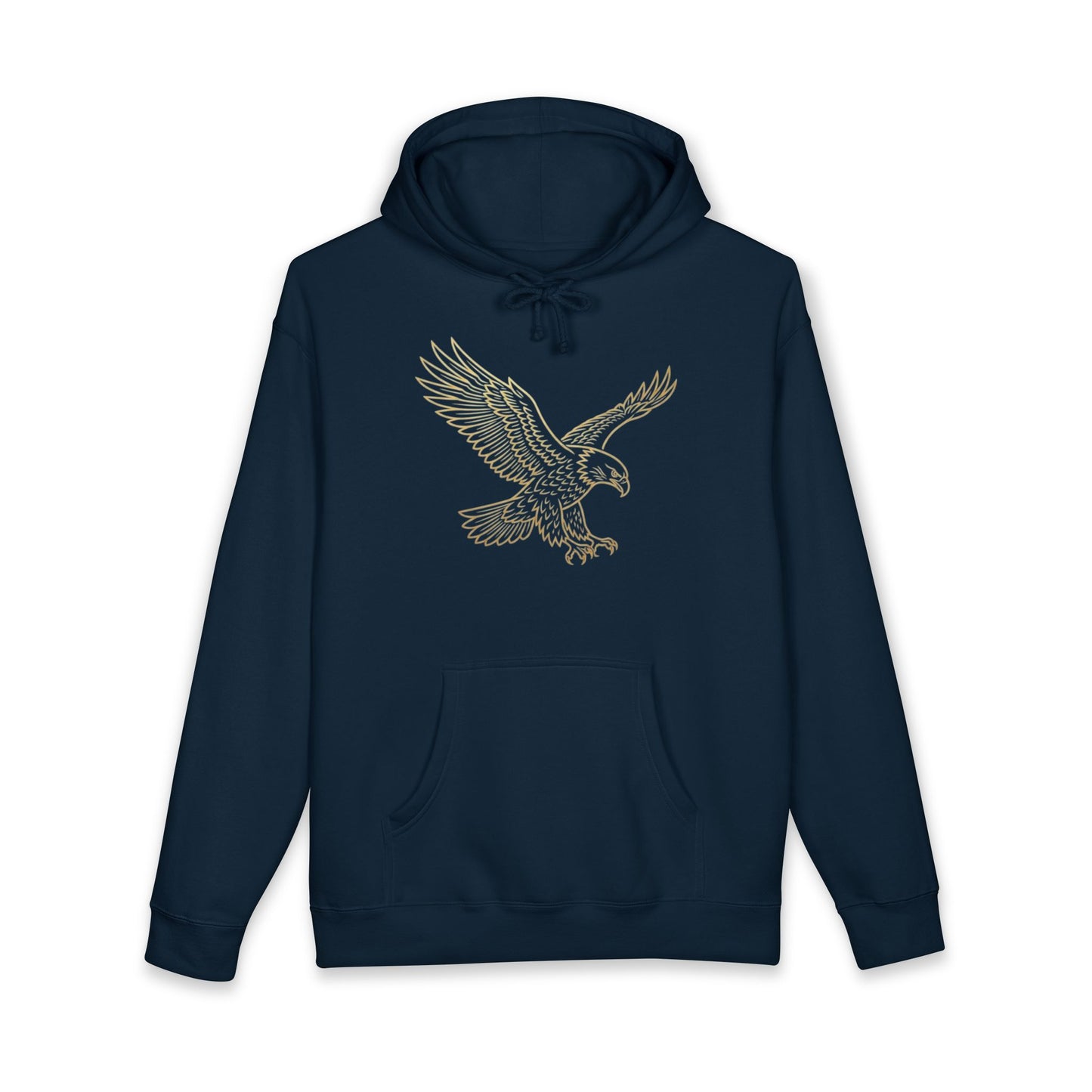Eagle Outline Hoodie — Minimalist Soaring Eagle Graphic