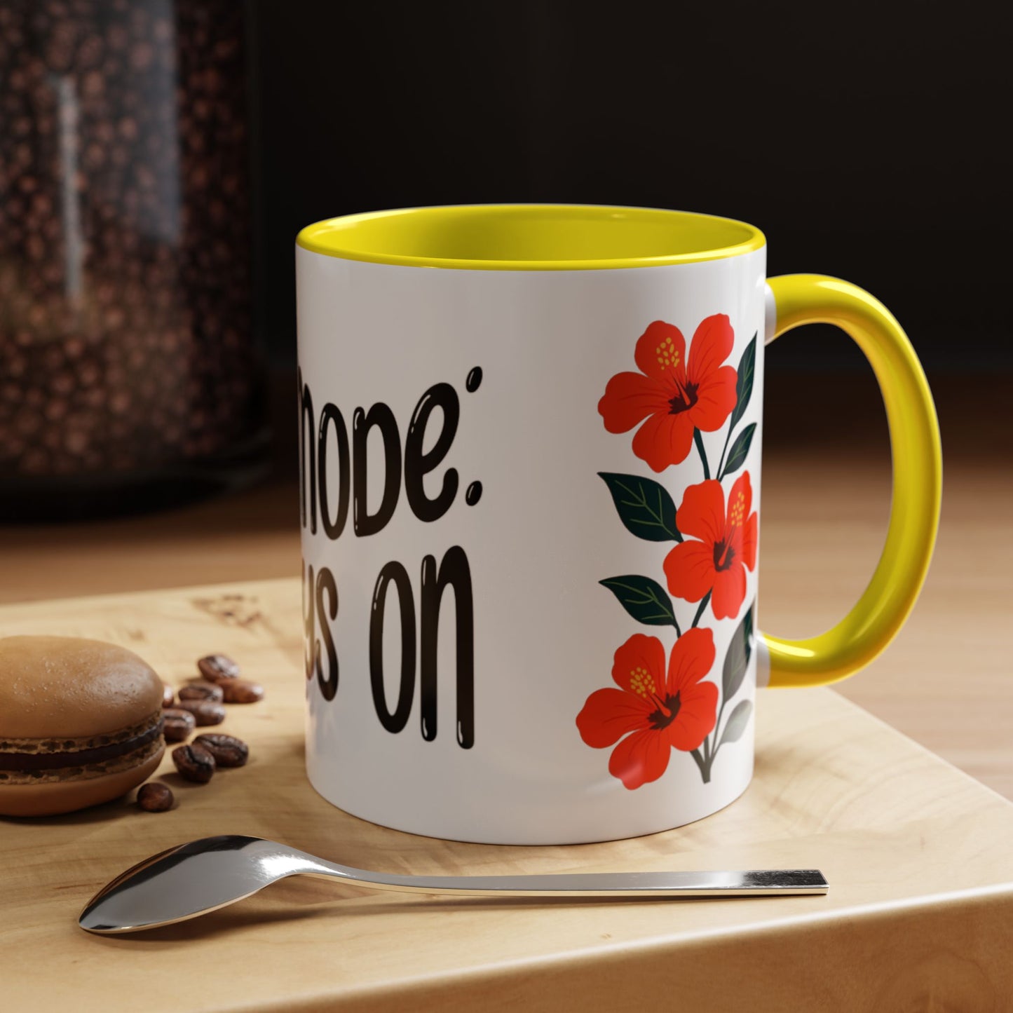 "Mẹ Mode: Always On" Red Floral Coffee Mug for Vietnamese American Moms