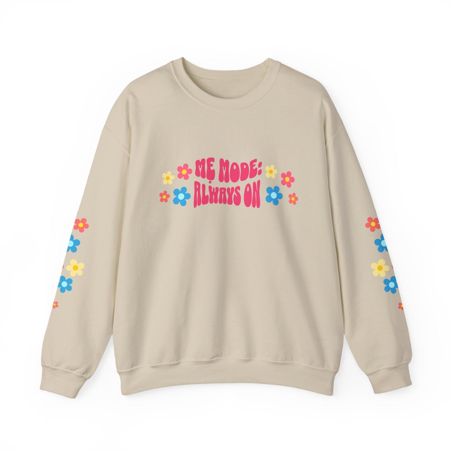 "Mẹ Mode: Always On" Vietnamese American Mom Floral Crewneck Sweatshirt