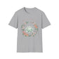 "Blessed" Floral T-Shirt — Succulent & Rose Wreath Graphic Tee