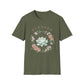 "Blessed" Floral T-Shirt — Succulent & Rose Wreath Graphic Tee