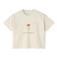 California Poppy Women's Boxy Tee — Minimal Floral Crop T-Shirt