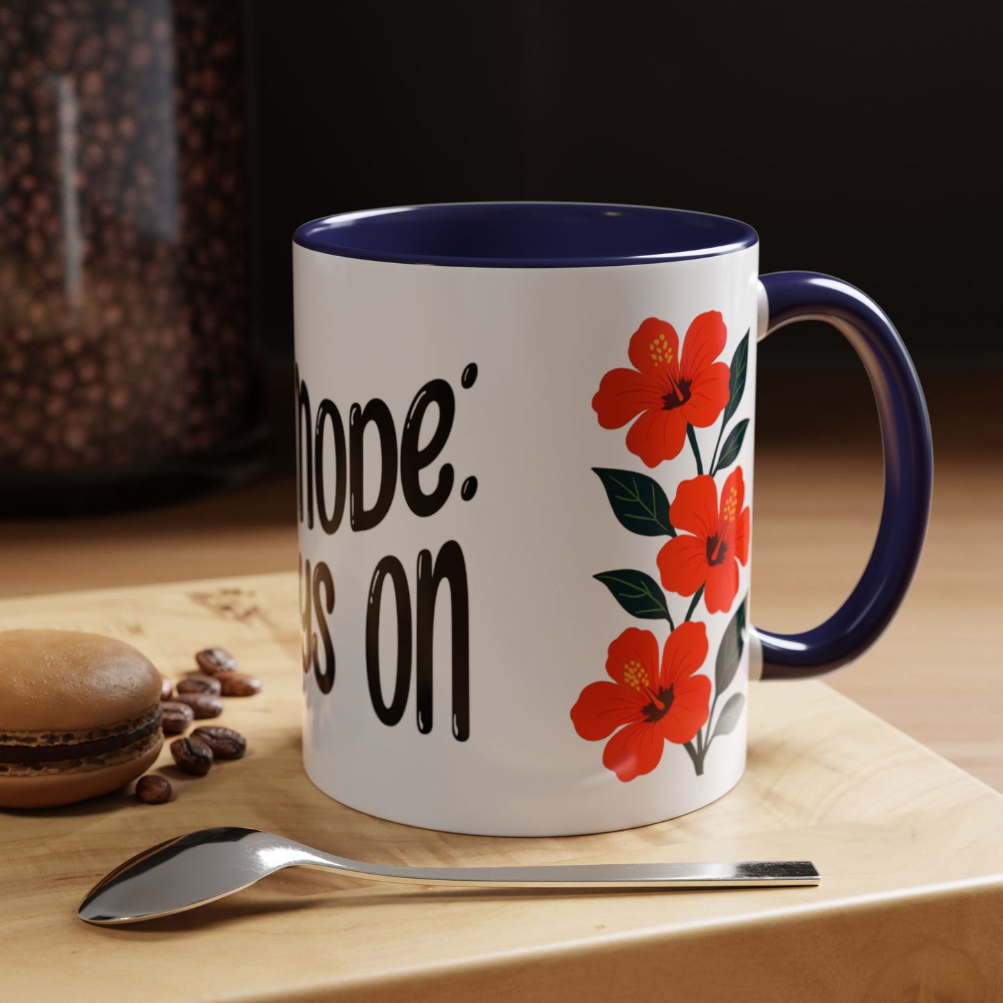 "Mẹ Mode: Always On" Red Floral Coffee Mug for Vietnamese American Moms