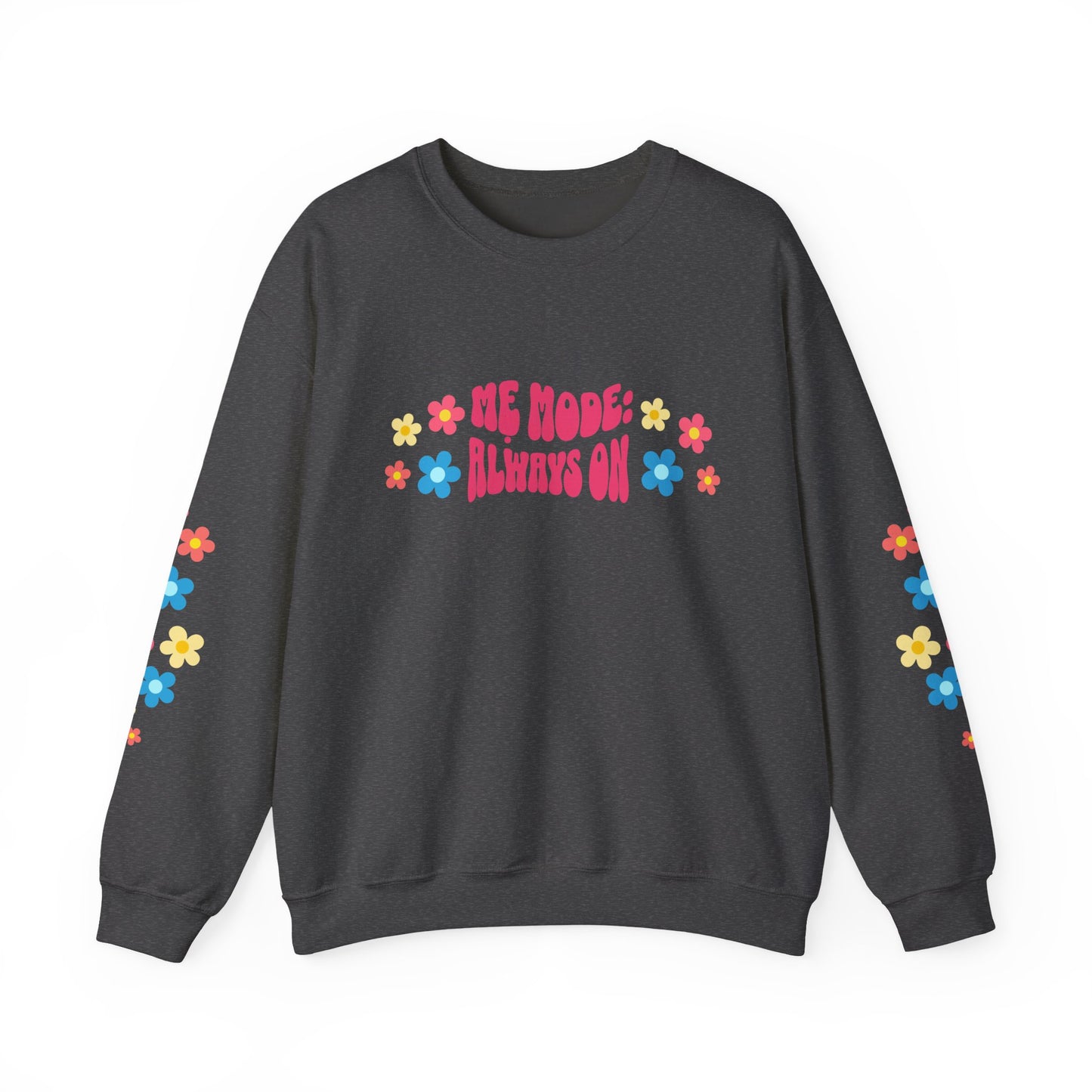 "Mẹ Mode: Always On" Vietnamese American Mom Floral Crewneck Sweatshirt
