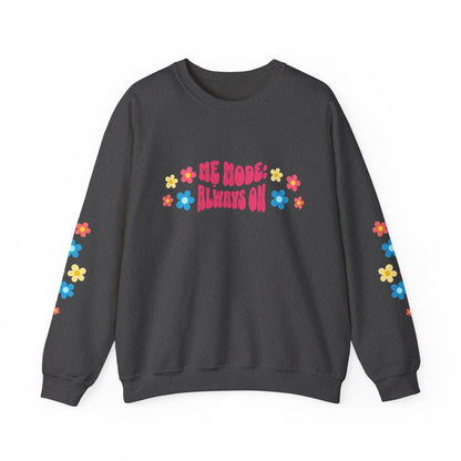 "Mẹ Mode: Always On" Vietnamese American Mom Floral Crewneck Sweatshirt