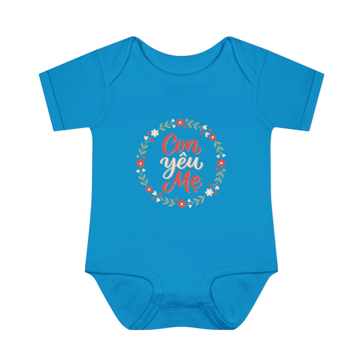 "Con Yêu Mẹ" Baby Onesie — Vietnamese American 'I Love Mom' Newborn Bodysuit, Cute Mother's Day Baby Gift