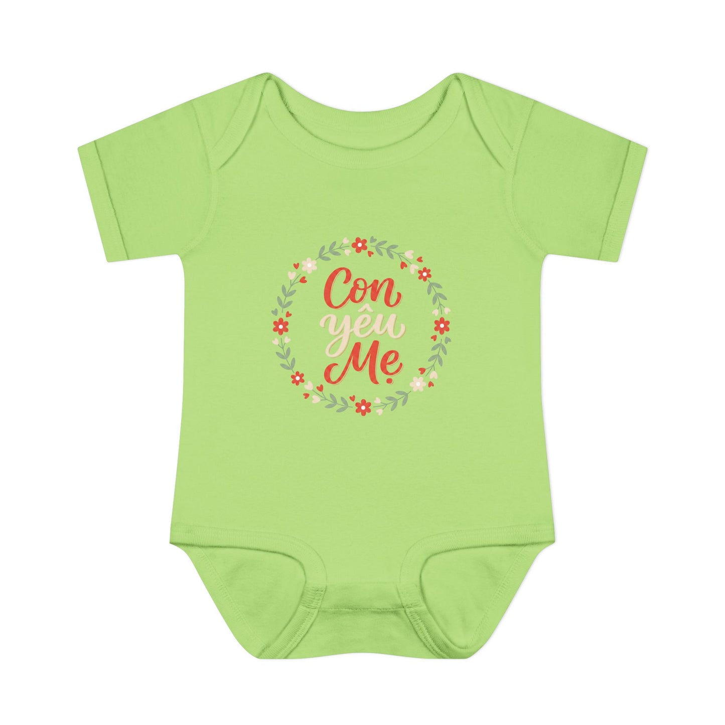 "Con Yêu Mẹ" Baby Onesie — Vietnamese American 'I Love Mom' Newborn Bodysuit, Cute Mother's Day Baby Gift