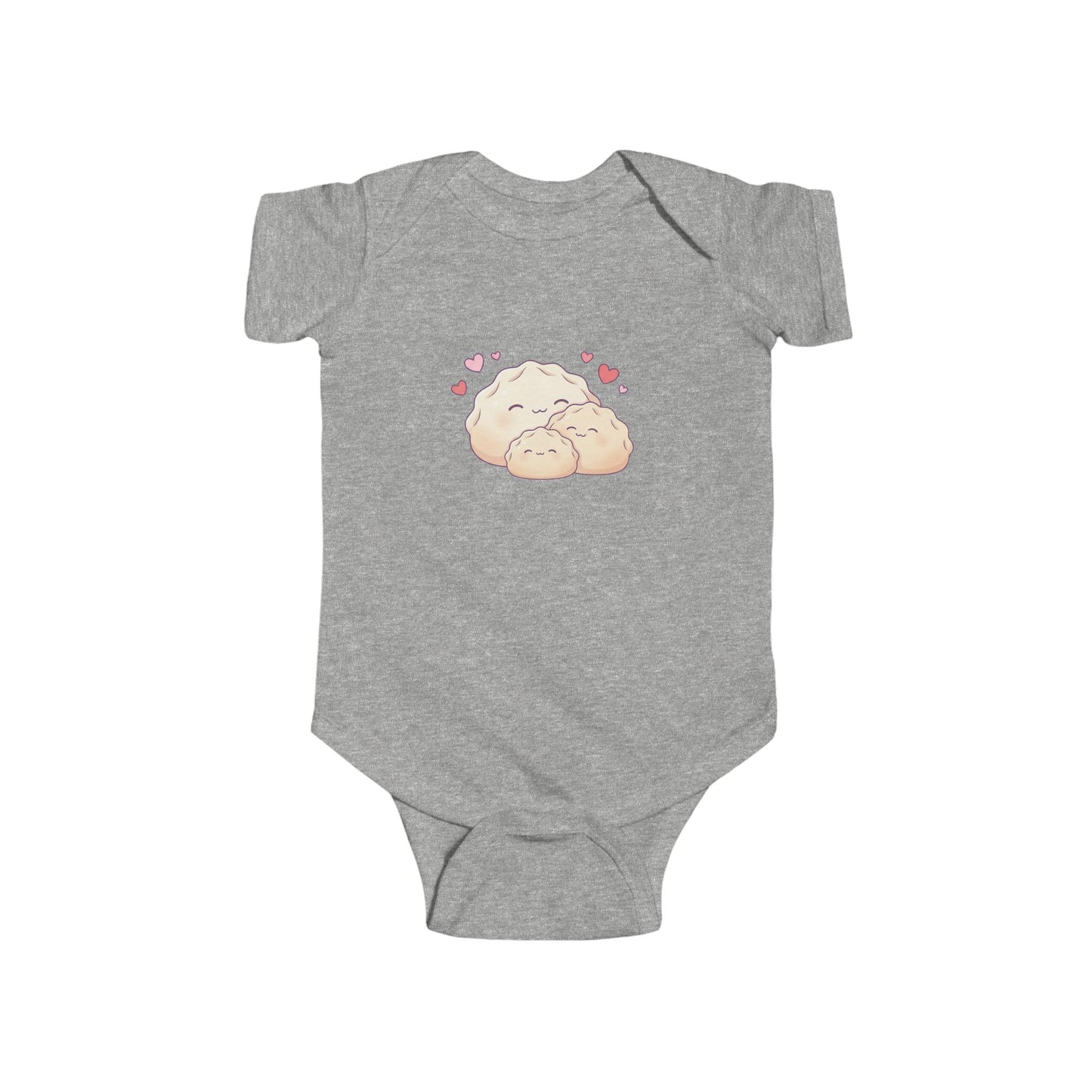Dumplings Cuddling Baby Onesie — Kawaii Vietnamese American Newborn Bodysuit, Cute Asian Foodie Baby Gift