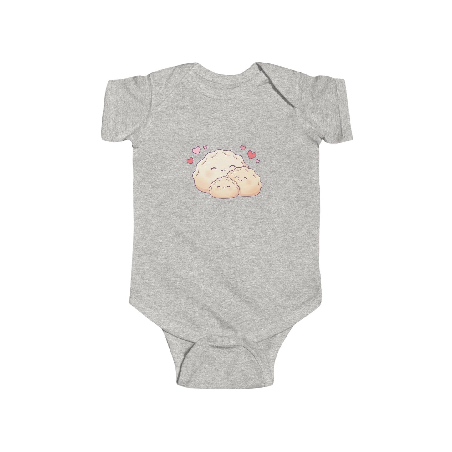Dumplings Cuddling Baby Onesie — Kawaii Vietnamese American Newborn Bodysuit, Cute Asian Foodie Baby Gift
