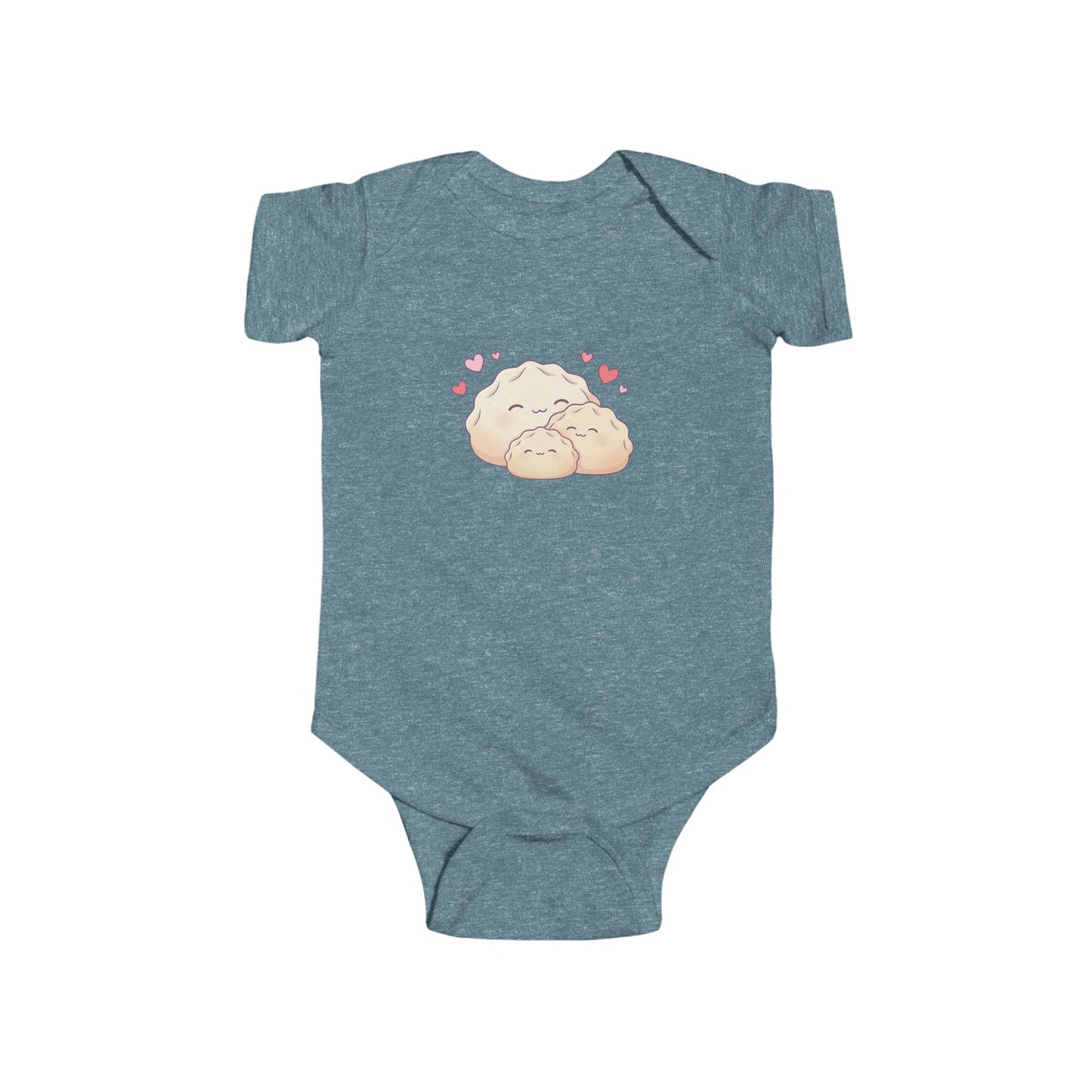 Dumplings Cuddling Baby Onesie — Kawaii Vietnamese American Newborn Bodysuit, Cute Asian Foodie Baby Gift