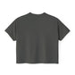 California Poppy Women's Boxy Tee — Minimal Floral Crop T-Shirt