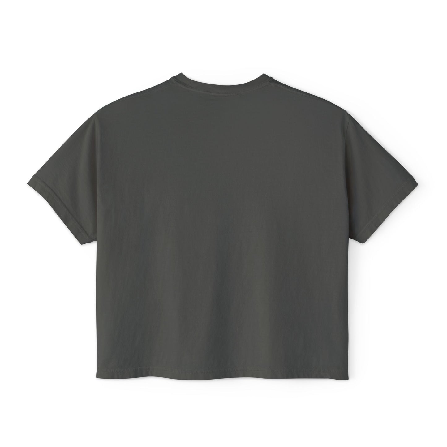 California Poppy Women's Boxy Tee — Minimal Floral Crop T-Shirt