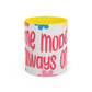 "Mẹ Mode: Always On" Floral Accent Coffee Mug (Pink) — Vietnamese American Mom Mug