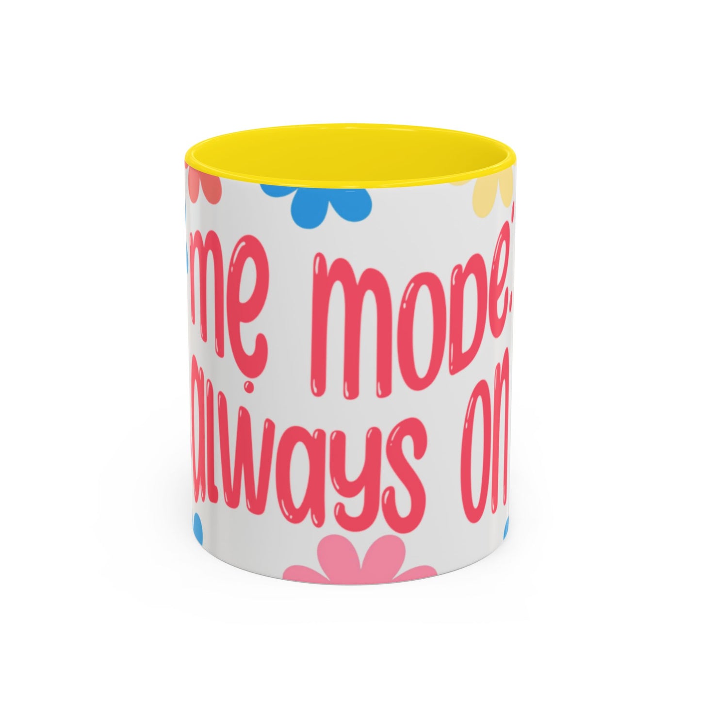 "Mẹ Mode: Always On" Floral Accent Coffee Mug (Pink) — Vietnamese American Mom Mug