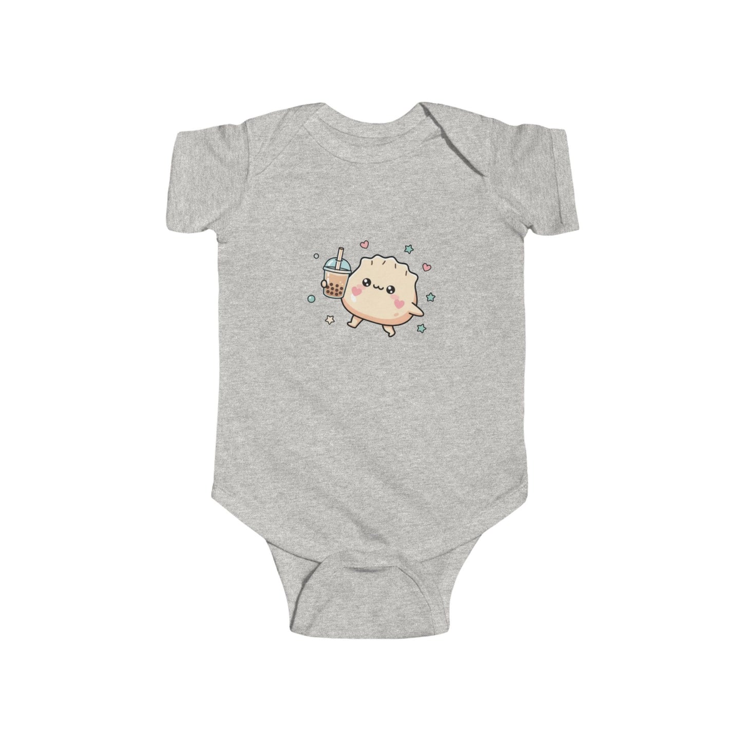 Kawaii Dumpling with Boba Baby Onesie — Cute Vietnamese American Newborn Bodysuit, Asian Foodie Baby Shower Gift