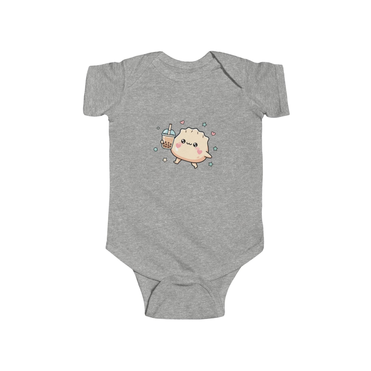 Kawaii Dumpling with Boba Baby Onesie — Cute Vietnamese American Newborn Bodysuit, Asian Foodie Baby Shower Gift