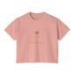 California Poppy Women's Boxy Tee — Minimal Floral Crop T-Shirt