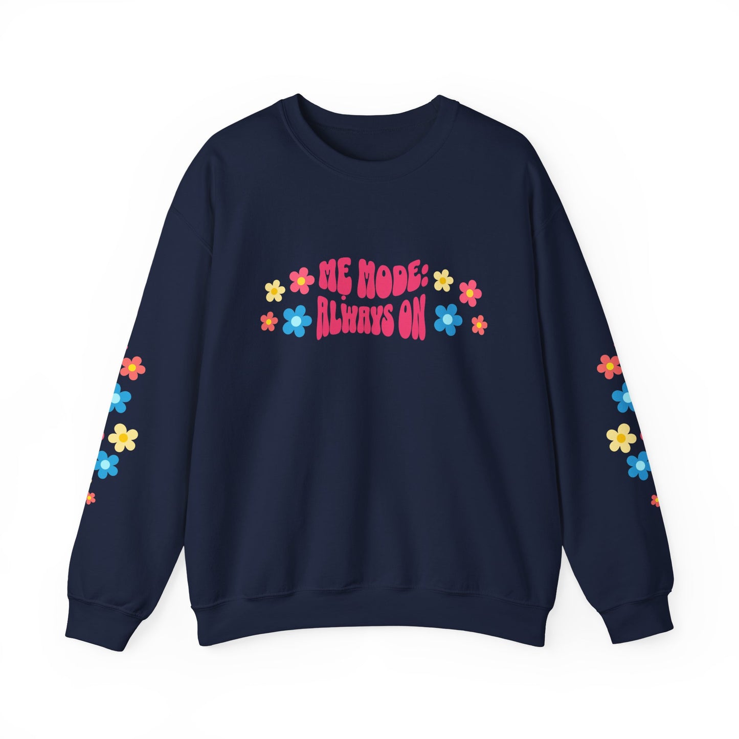 "Mẹ Mode: Always On" Vietnamese American Mom Floral Crewneck Sweatshirt