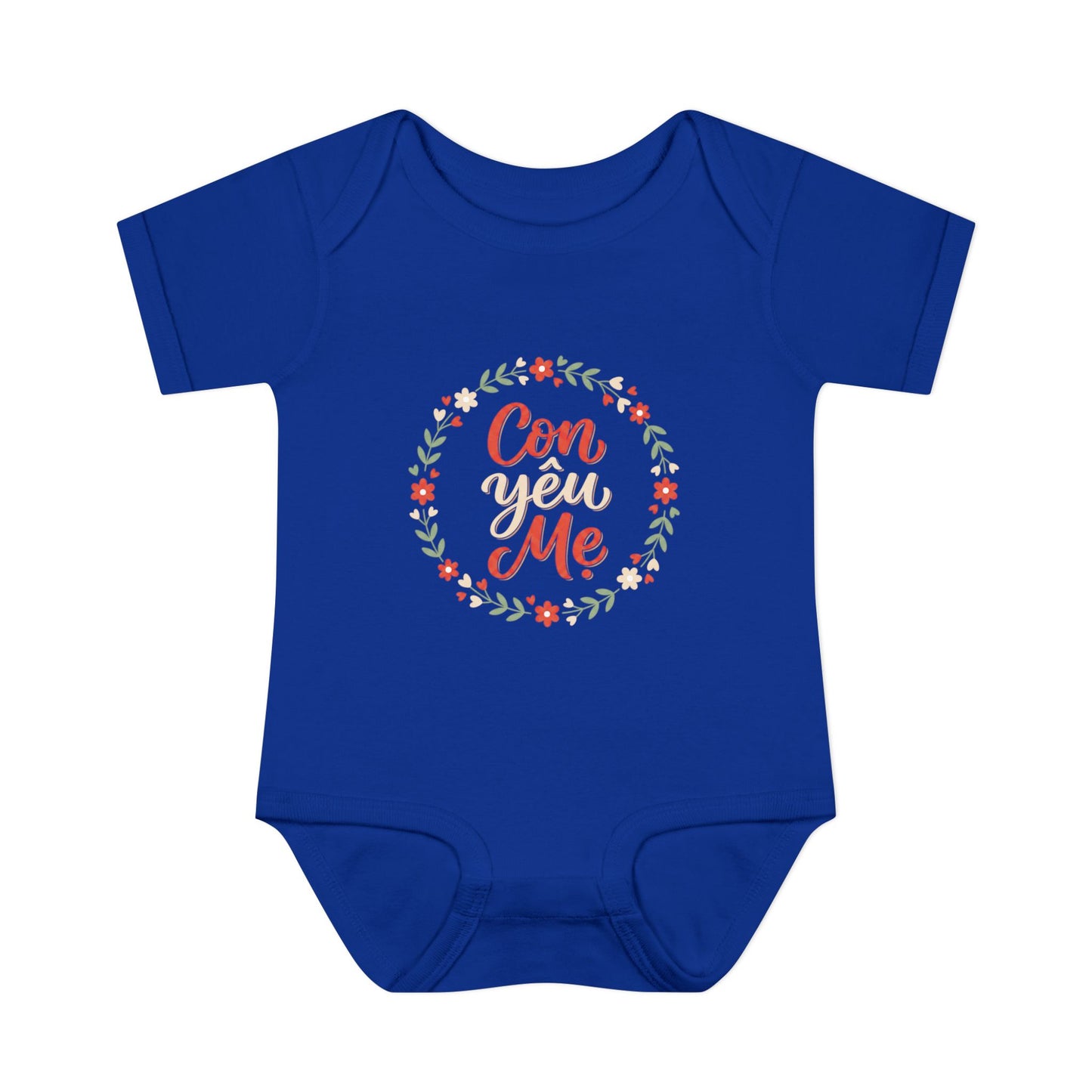 "Con Yêu Mẹ" Baby Onesie — Vietnamese American 'I Love Mom' Newborn Bodysuit, Cute Mother's Day Baby Gift
