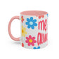 "Mẹ Mode: Always On" Floral Accent Coffee Mug (Pink) — Vietnamese American Mom Mug