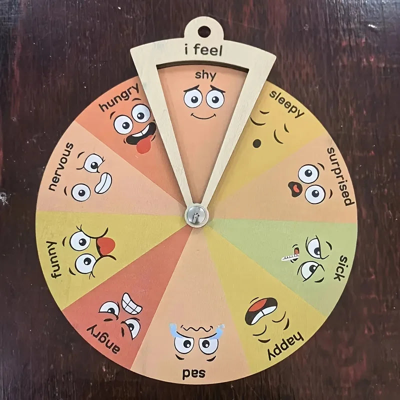 Wooden Emotional Regulation Wheel — 8-Emotion Learning Tool