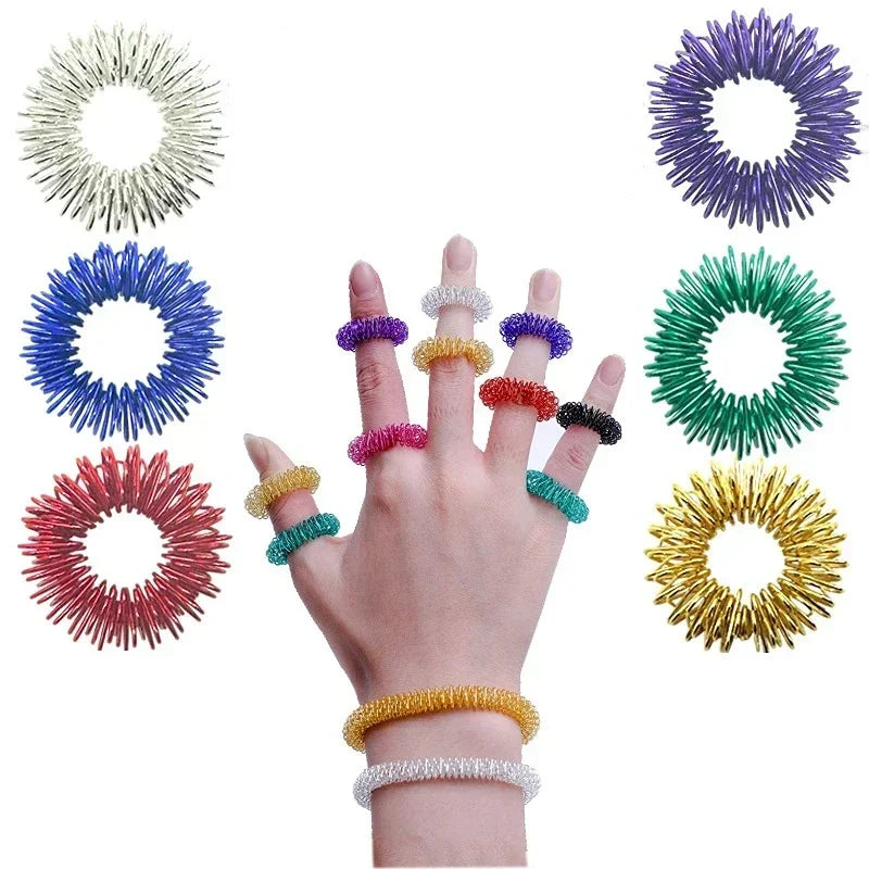 10pcs Finger Massage Sujok Rings — Acupuncture & Health Care Tool