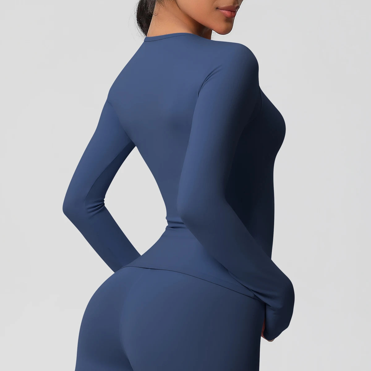 Women’s Long Sleeve Workout Top — Breathable & High Elastic