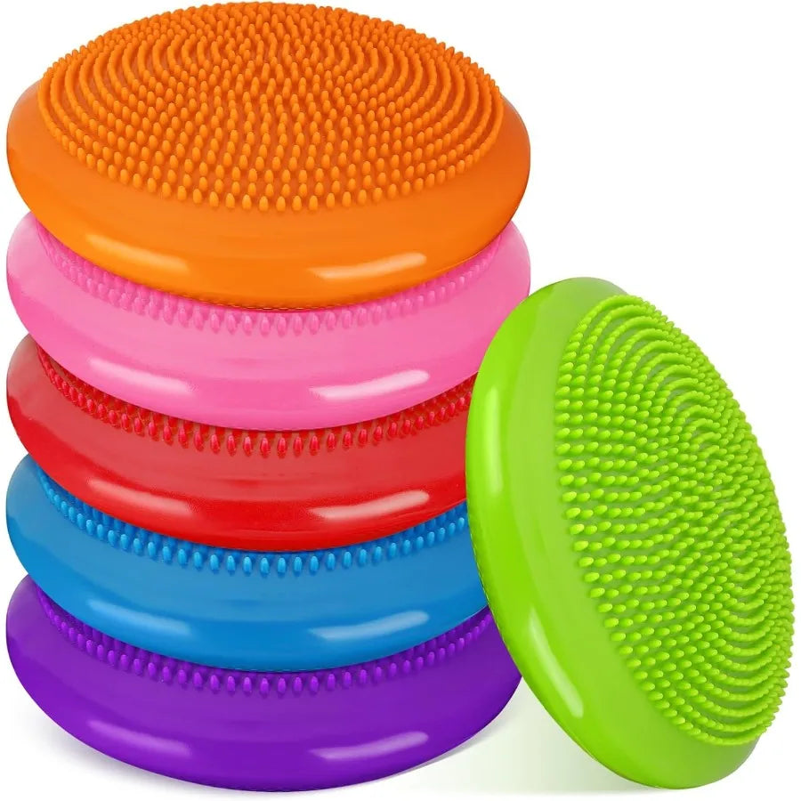 6 Pcs Wiggle Seat Inflated Wobble Cushion — Sensory Balance Disc for Kids