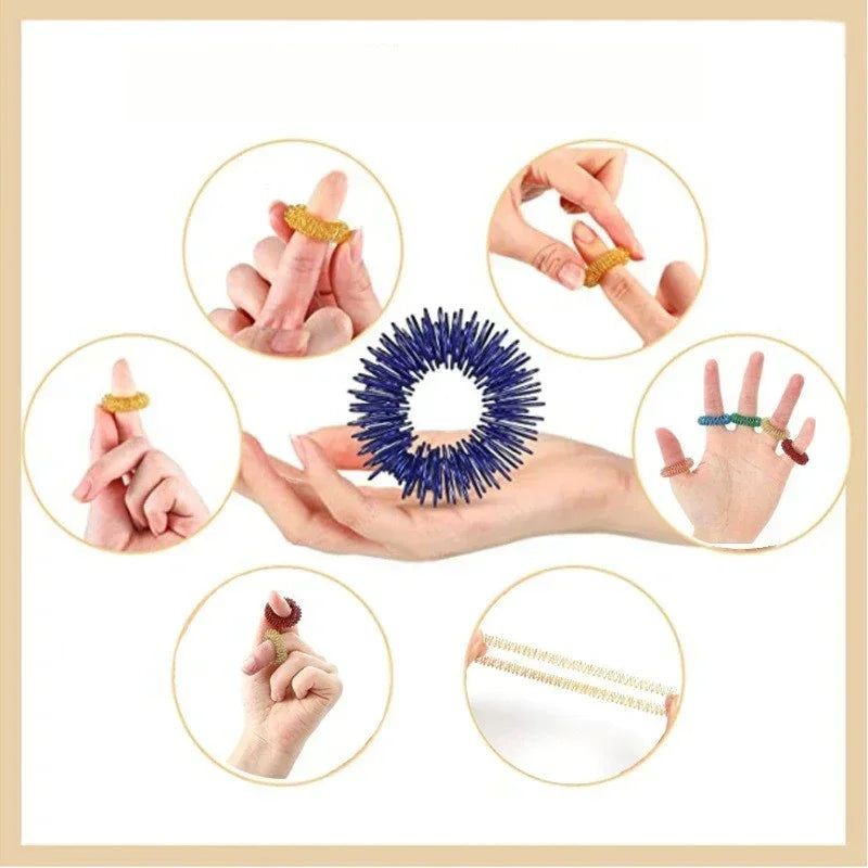 10pcs Finger Massage Sujok Rings — Acupuncture & Health Care Tool
