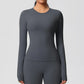 Women’s Long Sleeve Workout Top — Breathable & High Elastic
