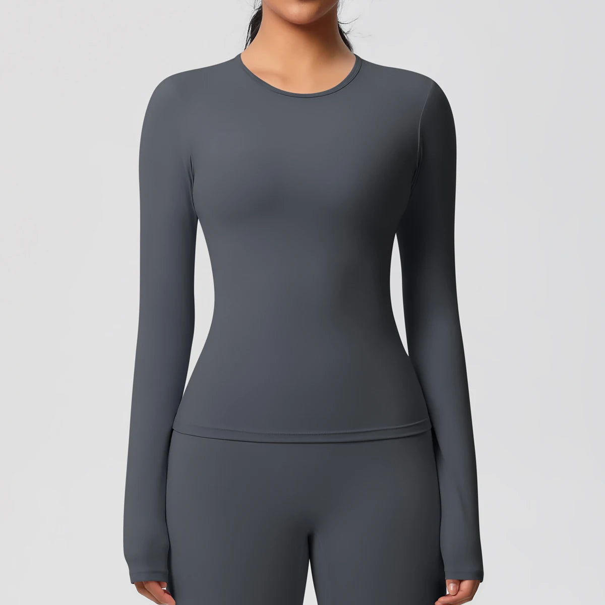 Women’s Long Sleeve Workout Top — Breathable & High Elastic