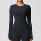 Women’s Long Sleeve Workout Top — Breathable & High Elastic